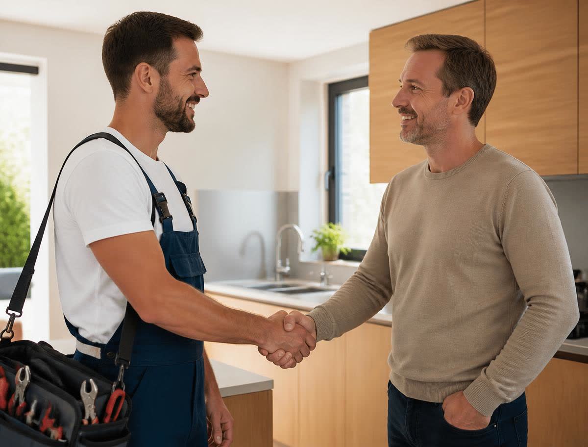 FIKS. Pro Partner beim Handschlag mit zufriedenem Kunden